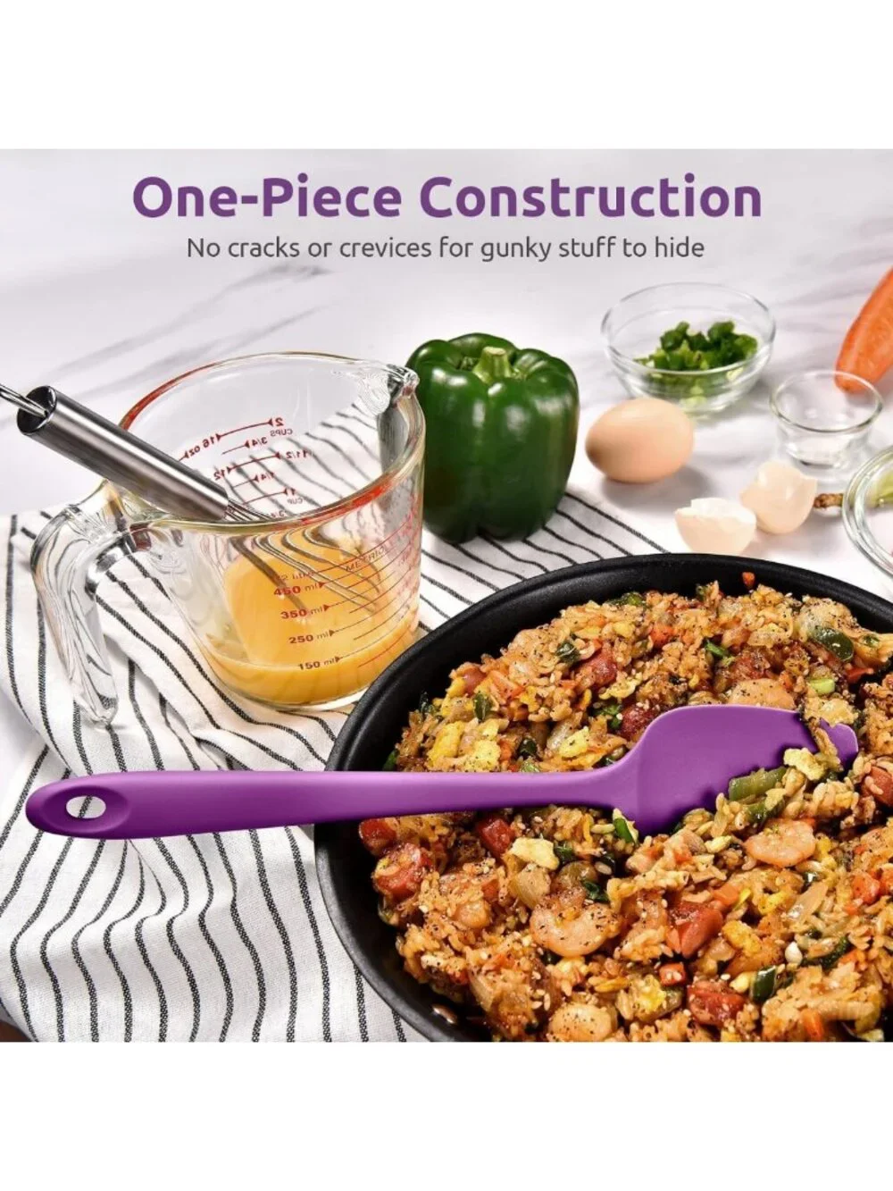 Silicone Spatula Set of 6 - Heat Resistant Kitchen Utensils for Cooking & Baking